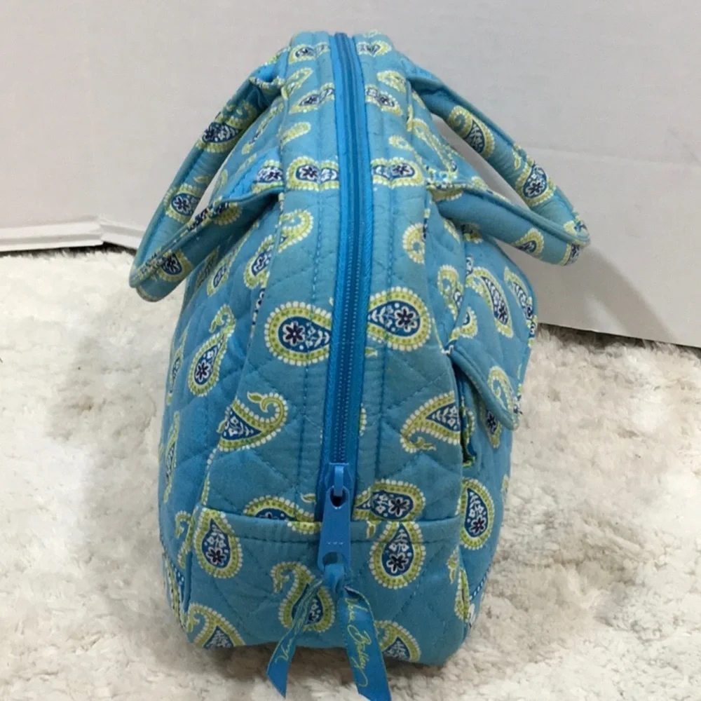 Vera Bradley blue paisley small quilted satchel